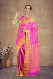 Barbie Pink Bridal Kanjivaram Silk Saree 10064977