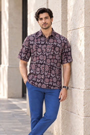 Multi Colour Half Sleeve Jahota Printed Cotton Mens Shirt 10074322