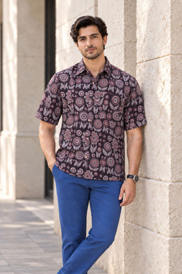 Multi Colour Half Sleeve Jahota Printed Cotton Mens Shirt 10074322