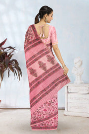 Pink Sanganeri Printed Silk Cotton Saree 10075714