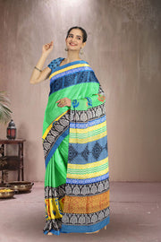 Multi Colour Printed Semi Tussar Silk Saree 10074899