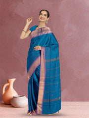 Blue Handloom Kanchi Cotton Saree 10071810