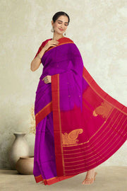 Purple Kanjivaram Pure Silk Saree 10076080