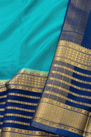 Aqua Blue Semi Mysore Crepe Silk Saree 10077830