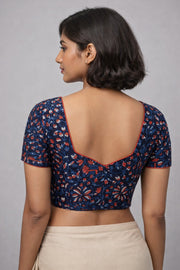 Black Hand Block Jahota Printed Cotton Blouse 10074496