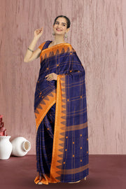 Blue Handloom Chettinad Cotton Saree 10075130