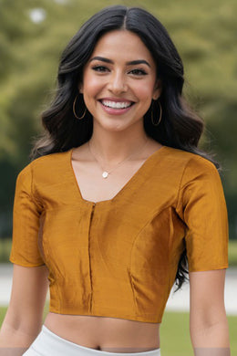 Brown Maheshwari Silk Cotton Blouse 10075049