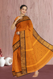 Brown Handloom Chettinad Cotton Saree 10075909