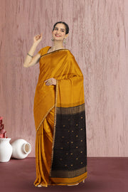 Yellow Maheshwari Silk Cotton Saree 10075263
