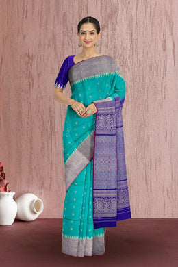 Green Gadwal Kuttu Silk Saree 10075446