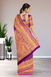Jamun Purple Bridal Pure Zari Kanjivaram Silk Saree 10062482