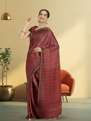 Fire Brick Red Vanaspathi Print Kota Cotton Saree 10074194