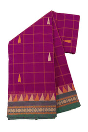 Magenta Handloom Chettinad Cotton Saree 10075142