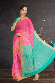 Pink Handloom Kanjivaram Soft Silk Saree 10075687