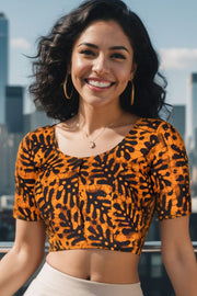 Orange Batik Rayon Blouse 10075022