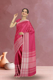 Red Dhaniakhali Cotton Saree Without Blouse 10075203
