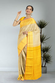 Cream Handloom Kanjivaram Silk Saree 10065050