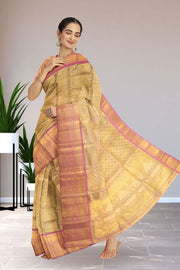 Purple Pure Tissue Silk Bridal Korvai Kanjivaram Saree 10068036