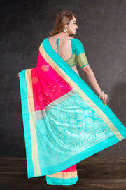 Magenta Handloom Kanjivaram Soft Silk Saree 10075682