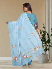 Blue Hand Painted Co-ord Set 10072973