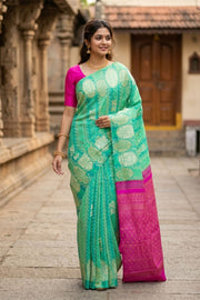 Teal Green Kanjivaram Silk Saree 10077923