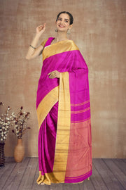 Magenta Pure Zari Korvai Kanjivaram Saree 10059204