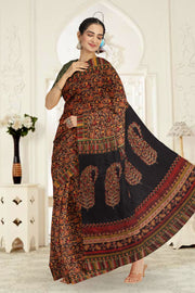 Black Kashmiri Printed Silk Saree 10075984