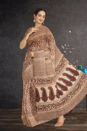 Beige Kashmiri Printed Silk Saree 10075986
