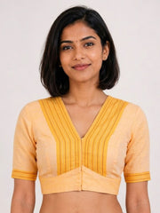 Sherbert Orange Andhra Cotton Blouse 10070424