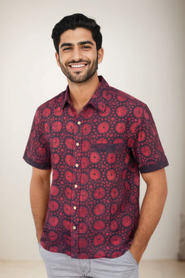 Violet Indigo Men's Half Sleeve Crop Shirt 10074616