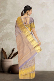 Grey Dual Tone Pure Zari Bridal Kanjivaram Silk Saree 10063063