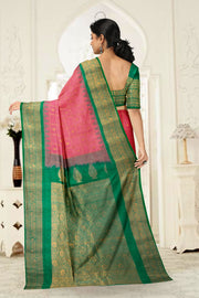 Pink Gadwal Kuttu Silk Saree 10076203