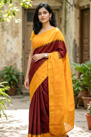 Red Gadwal Kuttu Silk Saree With Temple Border 10077047