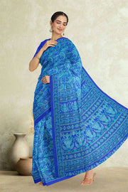 Blue Kashmiri Printed Silk Saree 10075992
