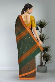 Green Handloom Chettinad Cotton Saree 10075866