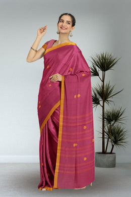 Pink Handloom Chettinad Cotton Saree 10072567
