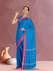 Blue Handloom Kanchi Cotton Saree 10071803
