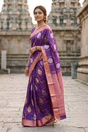 Purple Pure Zari Kanjivaram Silk Saree 10063361