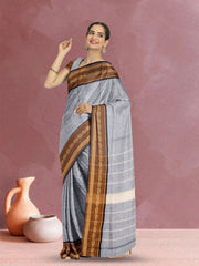 Grey Handloom Kanchi Cotton Saree 10071789
