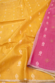 Yellow Semi Tussar Silk Saree 10078225
