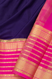 Deep Voilet Semi Mysore Crepe Silk Saree 10077823