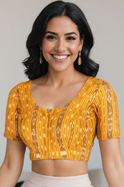 Yellow Odisha Ikat Cotton Blouse 10075035