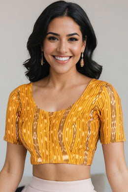 Yellow Odisha Ikat Cotton Blouse 10075035