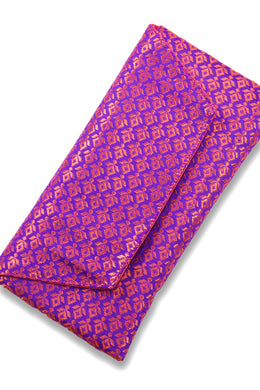 Purple Handcrafted Banarasi Mobile Wallet 10074730