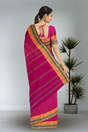 Pink Art Silk Kanjivaram Saree With Checks Design 10076321
