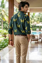 Indigo Handblock Print Pre-Washed Pure Cotton Shirt 10076867