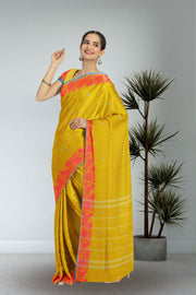 Yellow Handloom Chettinad Cotton Saree 10075088