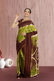 Green Handcrafted Sungudi Cotton Saree 10074935
