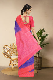 Ink Blue Handloom Kanjivaram Soft Silk Saree 10063262