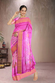 Electric Pink Kanjivaram Silk Vegan Saree 10075584